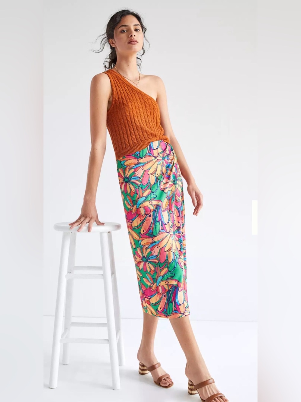 Farm Rio X Anthropologie Getaway Midi Faux Wrap Skirt